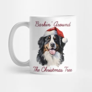 Christmas Bernese Mountain Dog in Santa Hat Mug